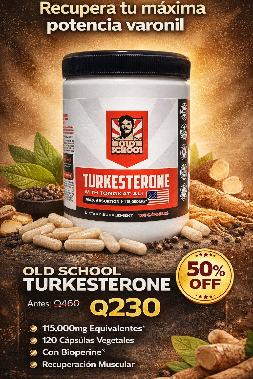 Old School Turkesterone con Tongkat Ali