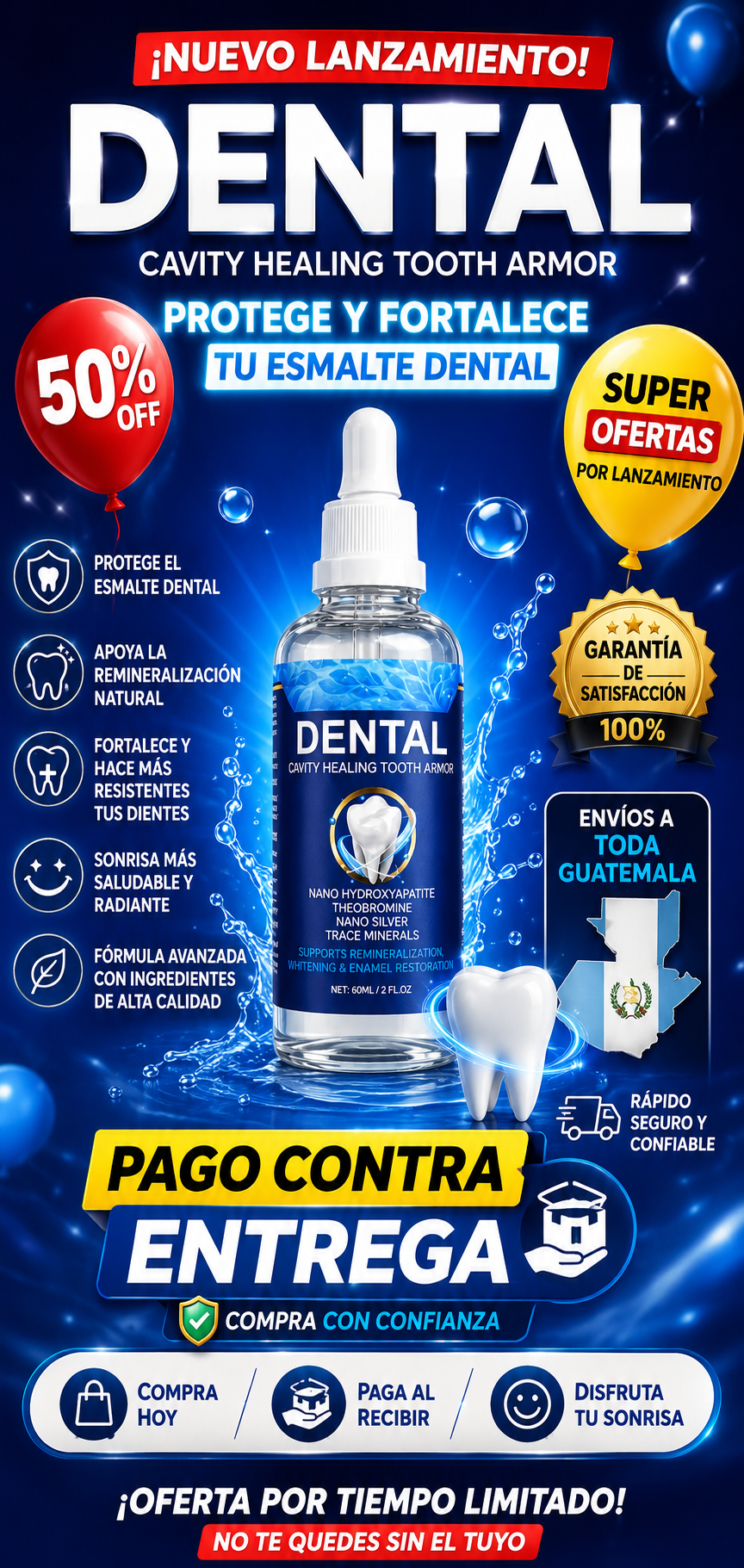 REPARADOR BUCAL DENTAL CAVITY - Elimina caries, placa y sarro, Restaurador de dientes