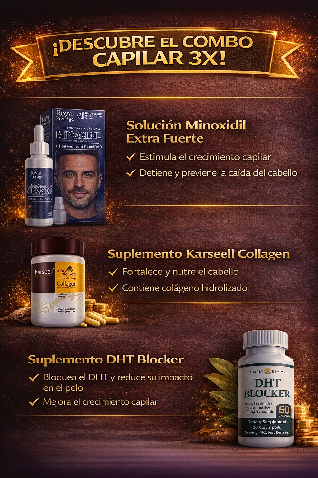 Hair Recovery 3X - COMBO RECUPERACION CAPILAR TOTAL