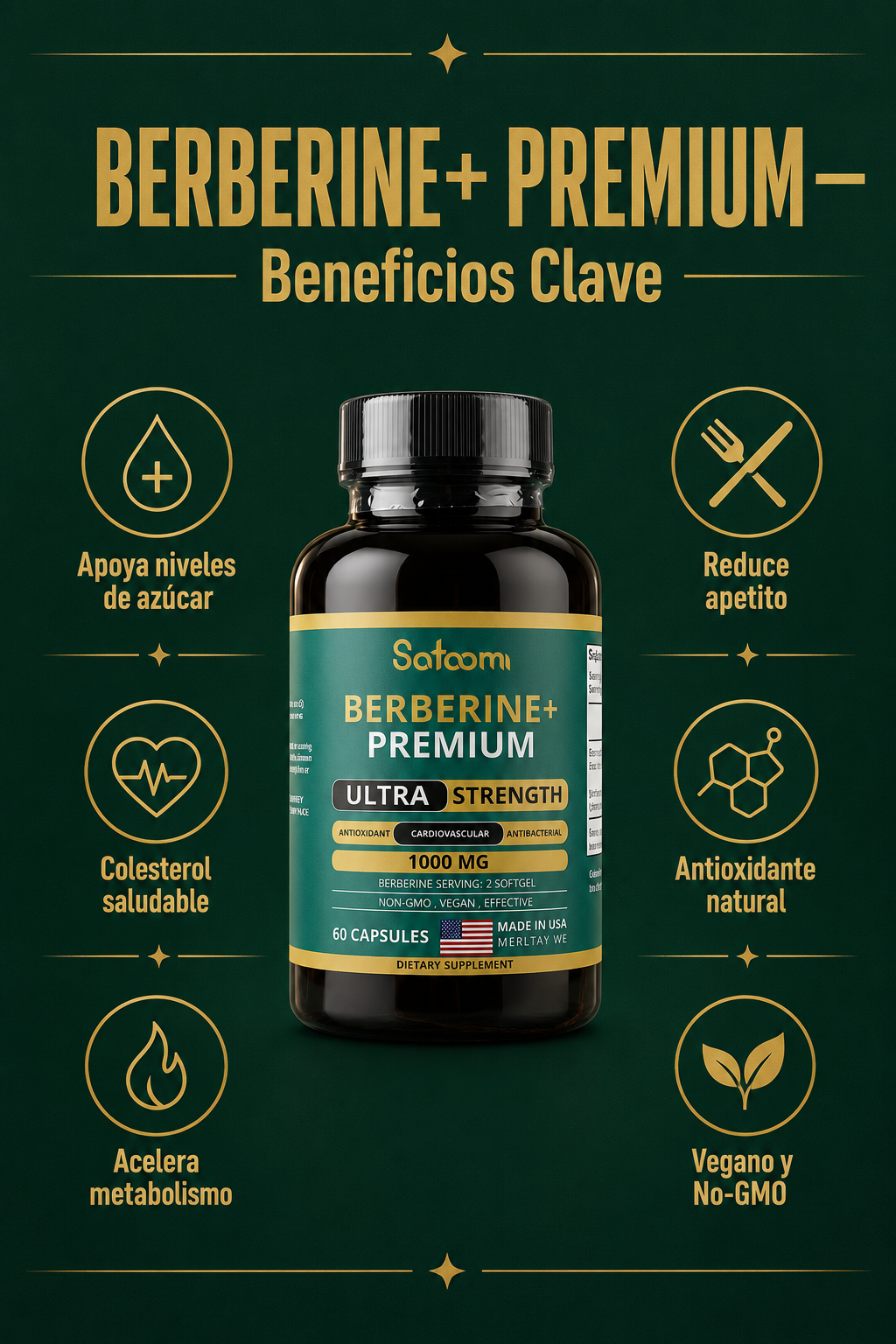 BERBERINE+ PREMIUM - Beneficios clave