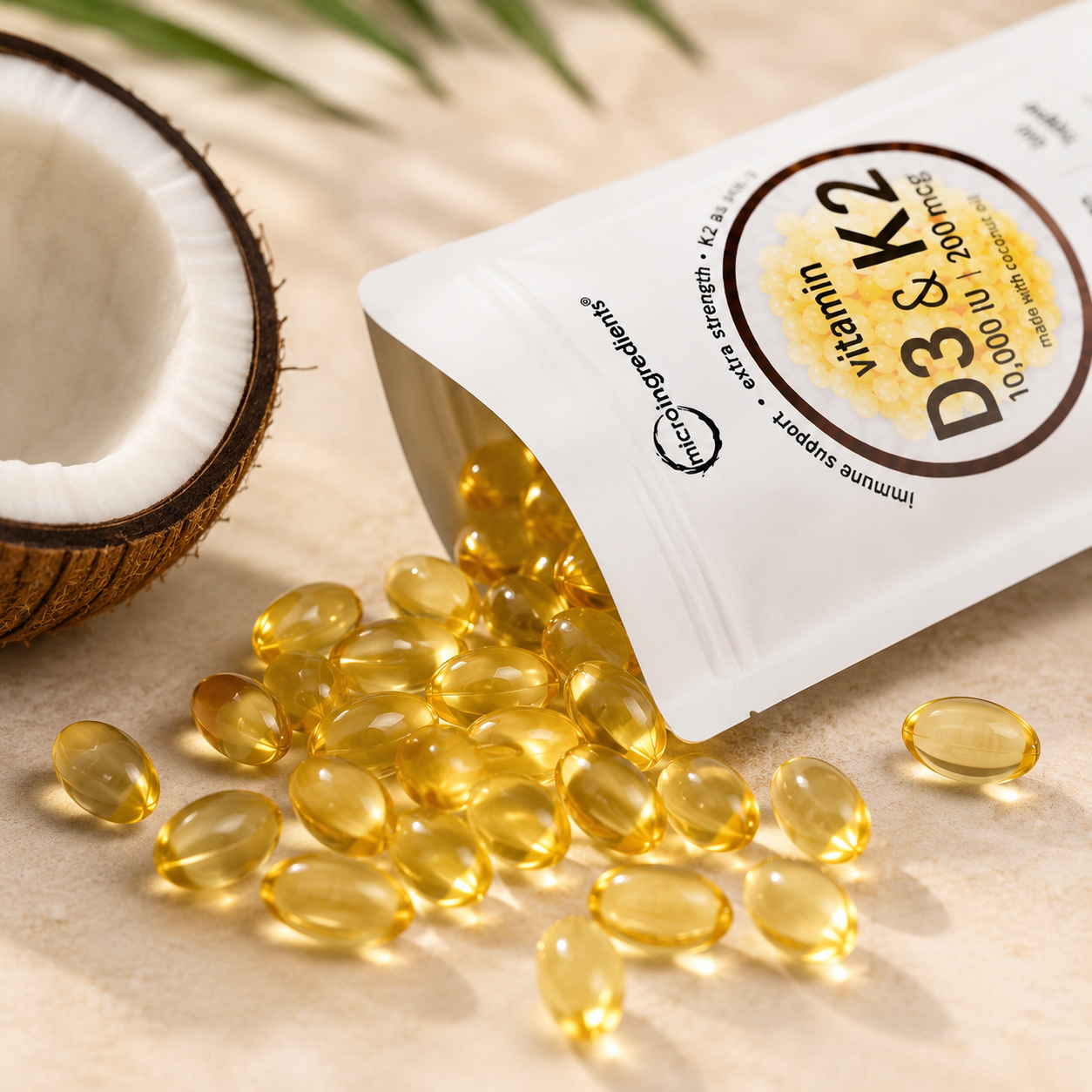 SOLVITEX D3K2 — Cápsulas softgel con aceite de coco