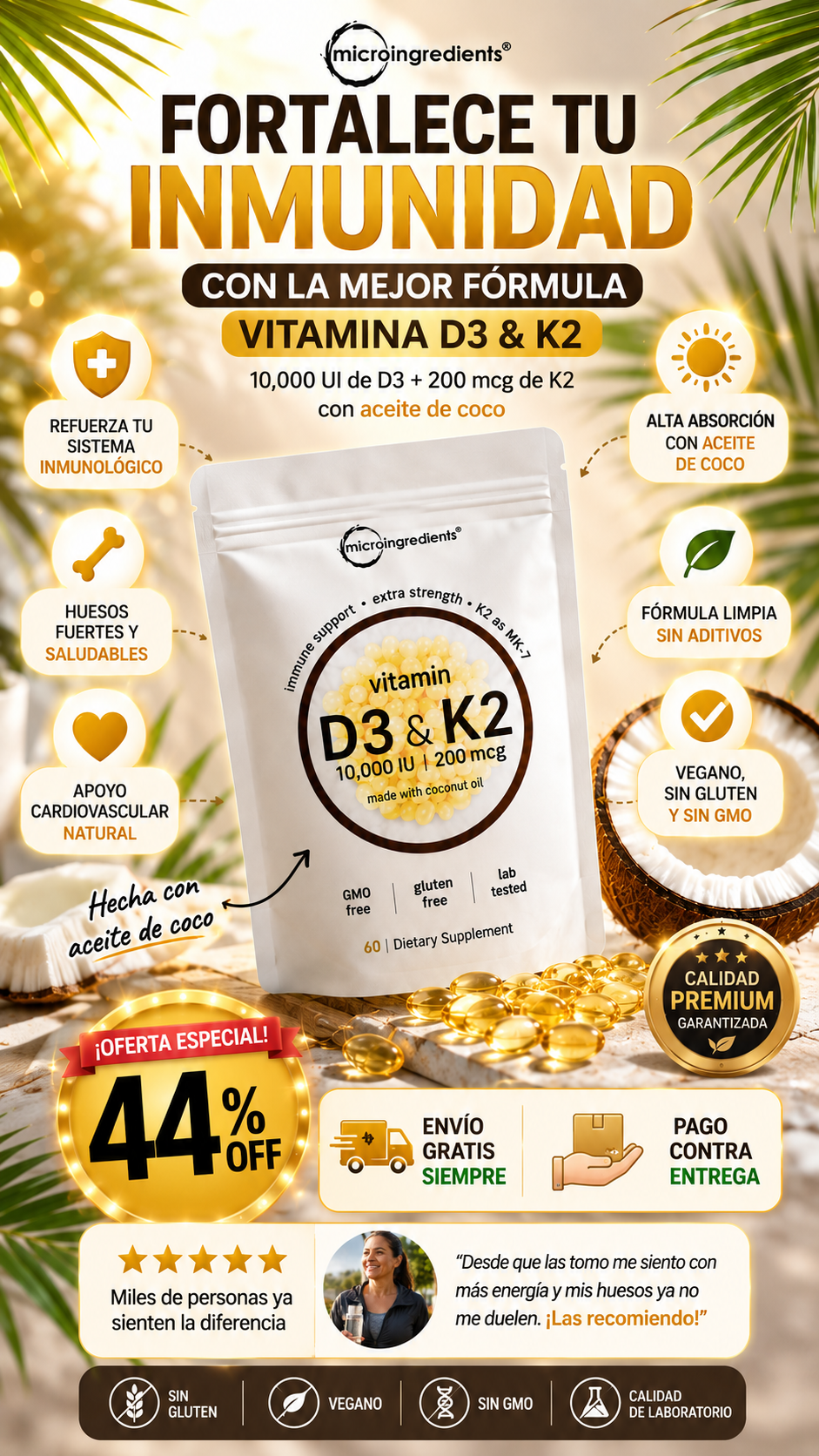 SOLVITEX D3K2 — Vitamina D3 10,000 IU + K2 MK-7 200 mcg