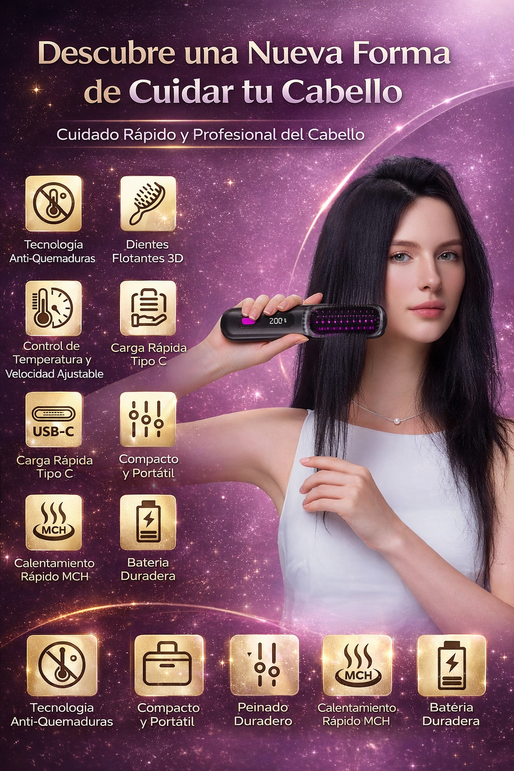 StylerPRO - Cepillo Alisador portatil