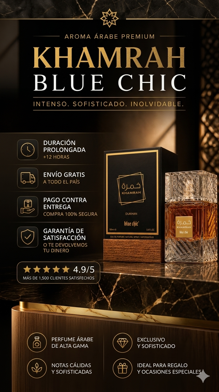 Khamrah Blue Chic — Perfume Árabe Seductor 100ml